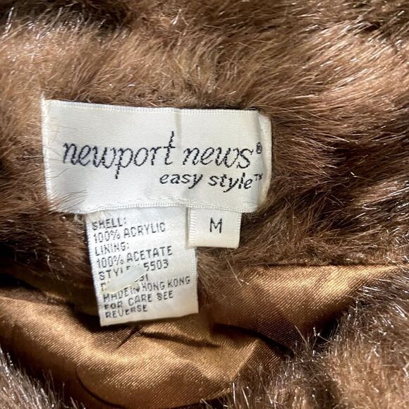 Newport News Faux Fur Vest Women's Y2k Brown Medium - Picture 2 of 5